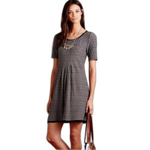 Maeve (Anthropologie) Gray and Black Dora Ripple Pattern Dress Size XL